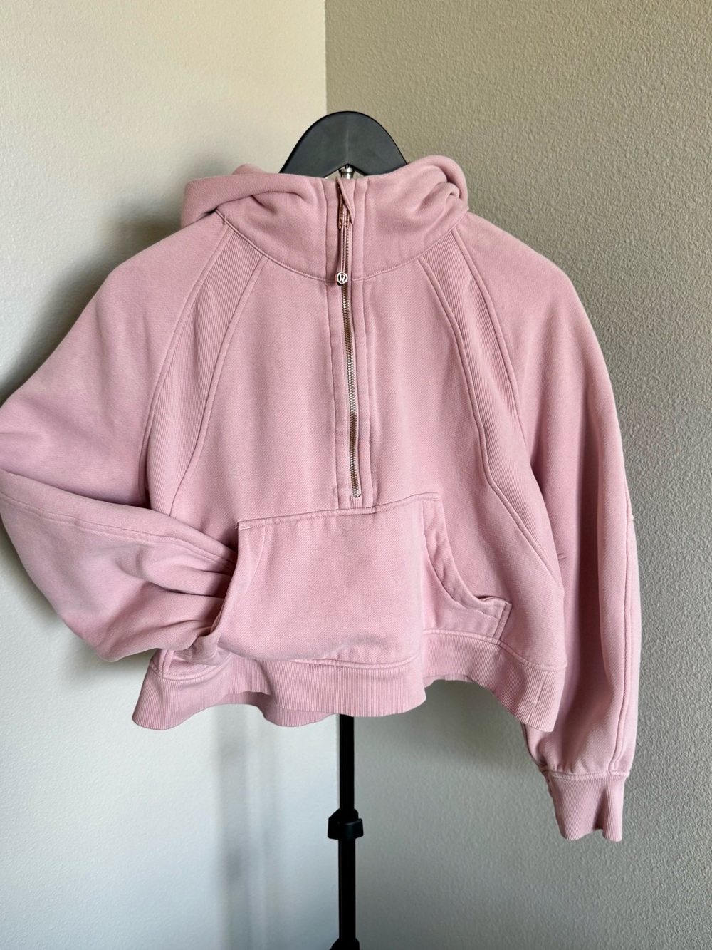 Lululemon Pink Taupe Scuba Oversized Half-Zip Hoodie
